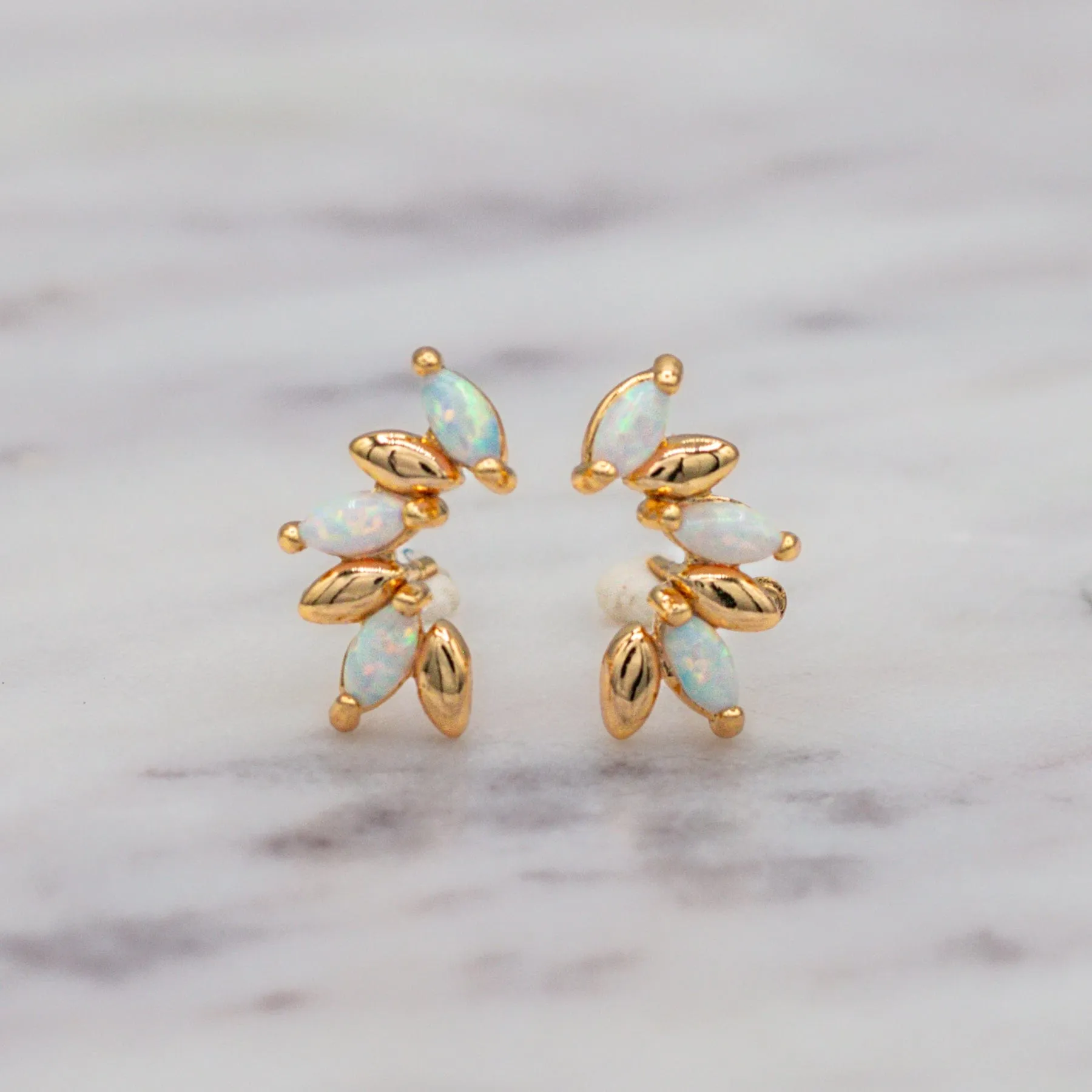 Opal Marquise Studs