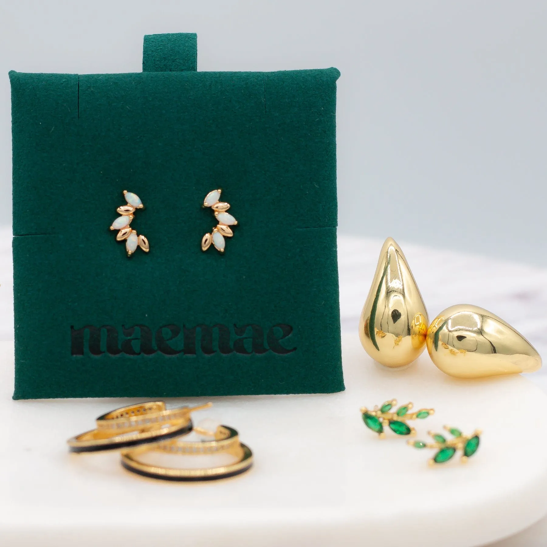 Opal Marquise Studs