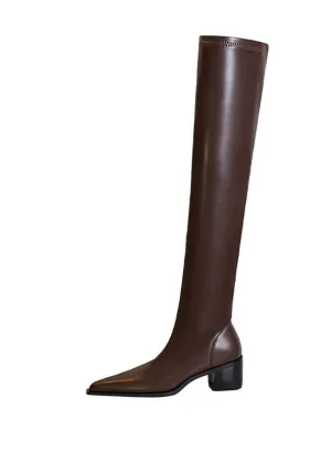 Over Knee High Boots Vegan Leather Boots