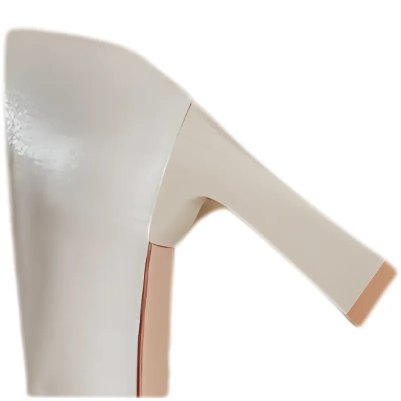 Pearl Satin Block-Heel Pumps