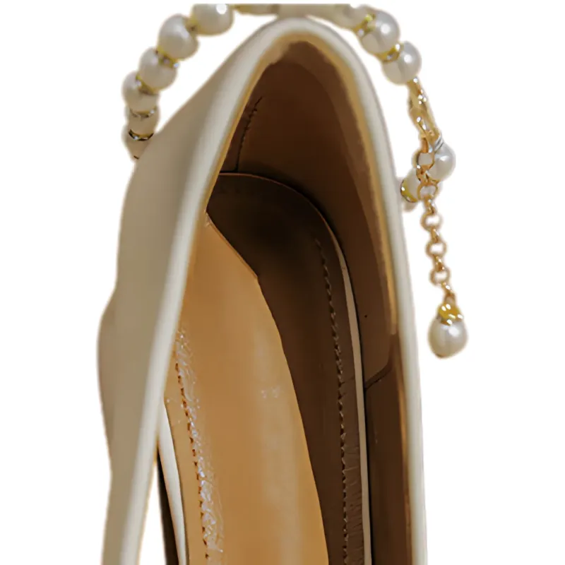 Pearl Soft Leather Mary Jane Heels