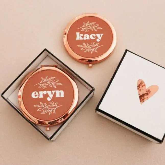 Personalized Fall Mirror Compact