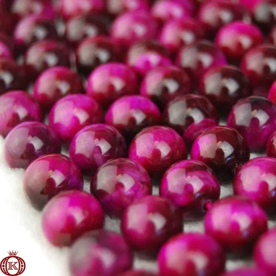 Pink Tiger Eye Beads Smooth Round