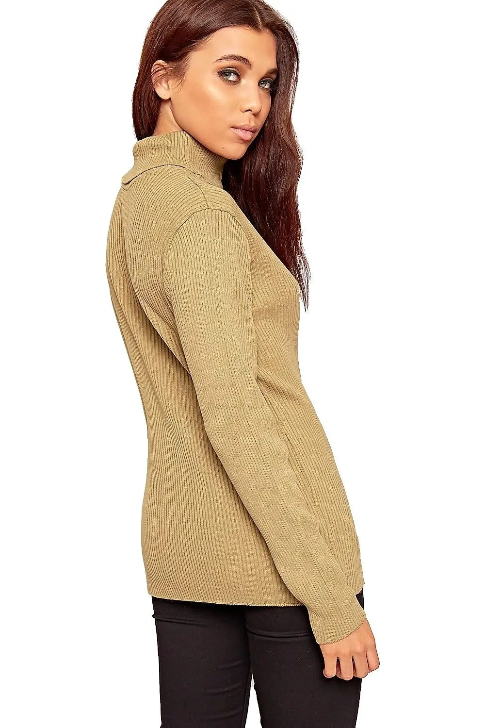 Polo Neck Knitted Top