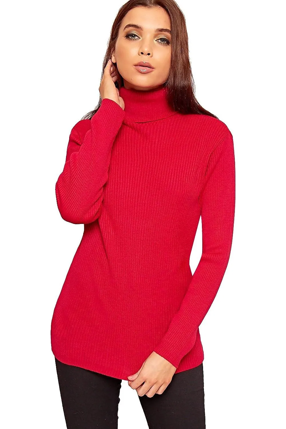 Polo Neck Knitted Top