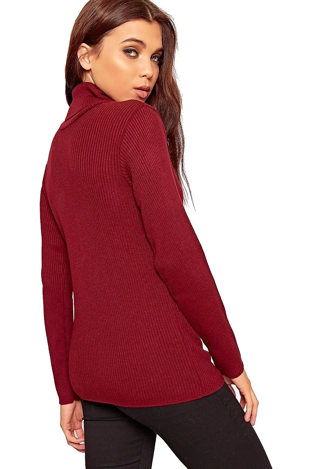 Polo Neck Knitted Top