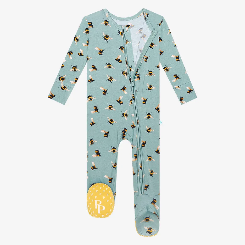 Posh Peanut Spring Bee Zippered Footie
