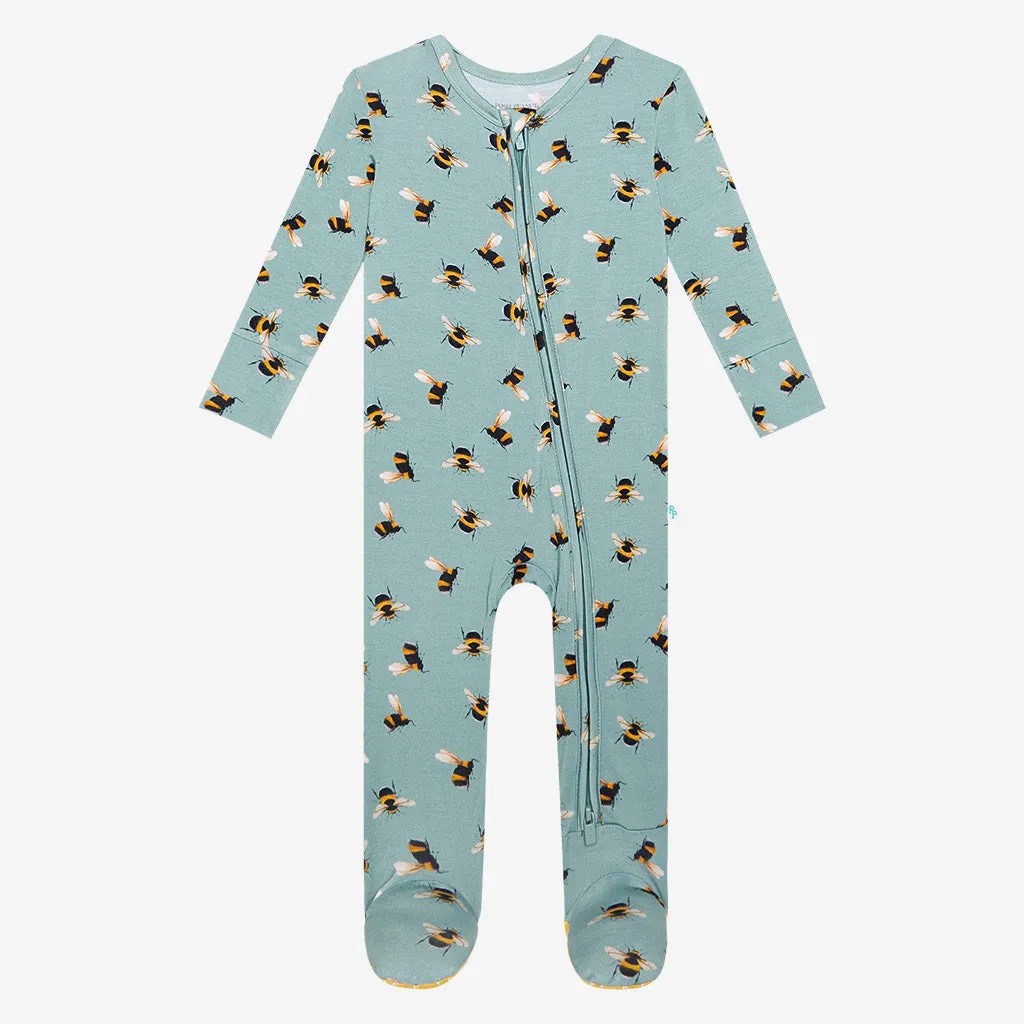 Posh Peanut Spring Bee Zippered Footie