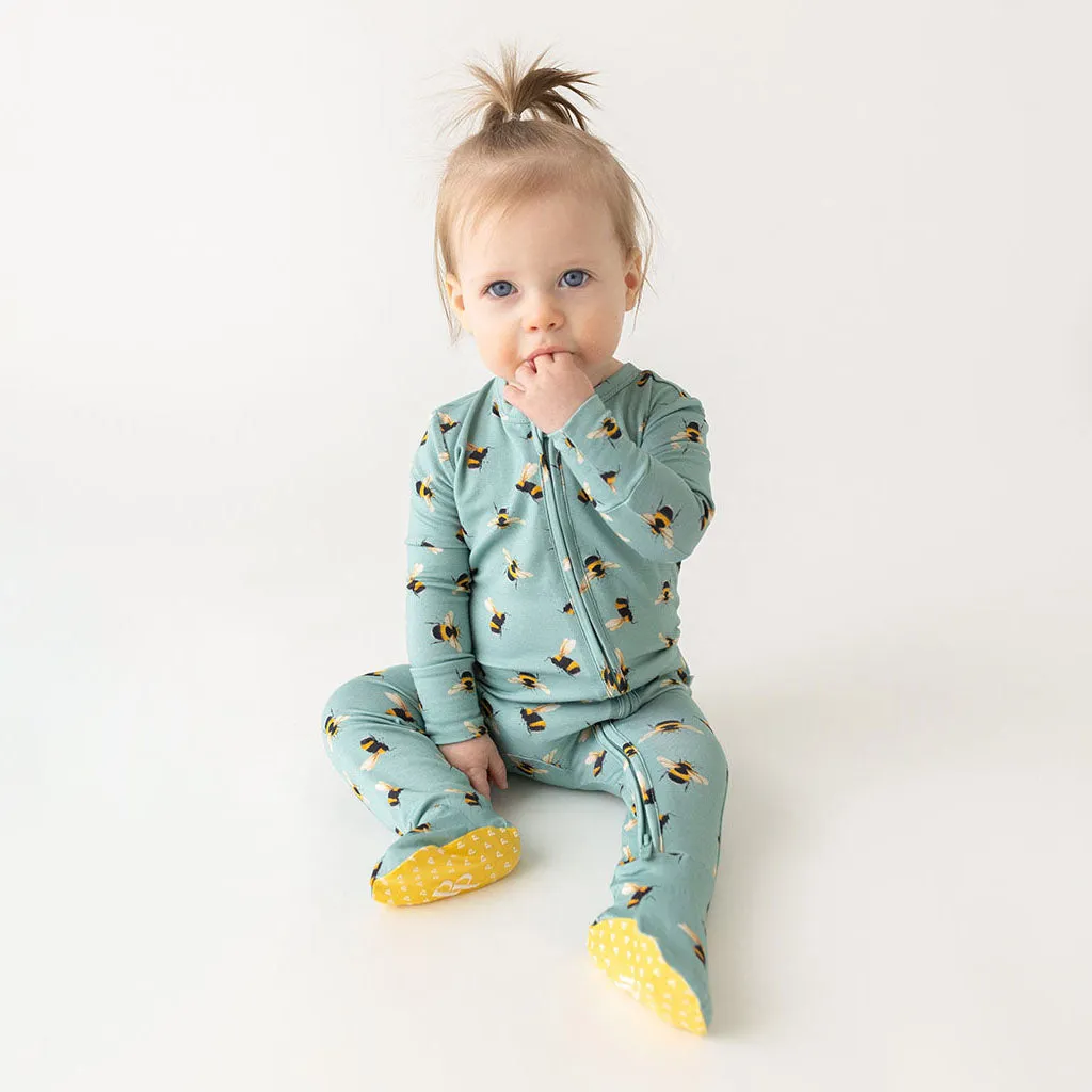 Posh Peanut Spring Bee Zippered Footie