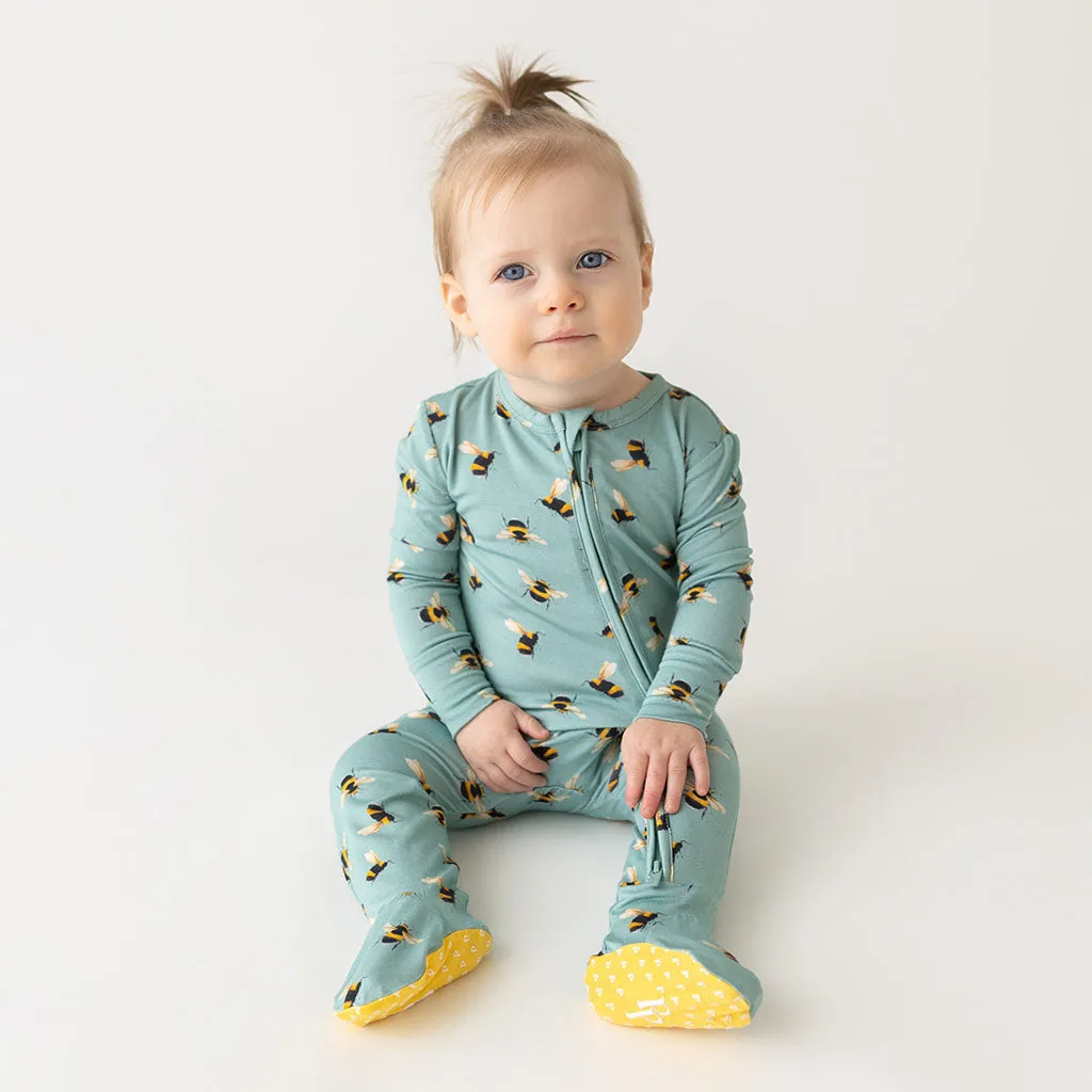 Posh Peanut Spring Bee Zippered Footie