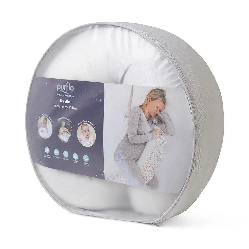 Purflo Breathe Pregnancy Pillow - Minimal Grey