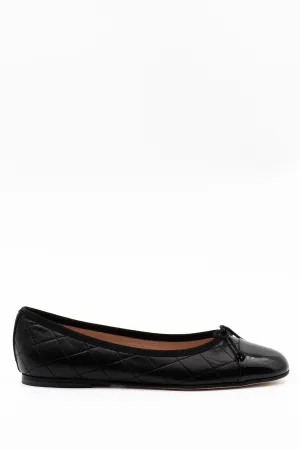 Quilted ballet flats in black leather