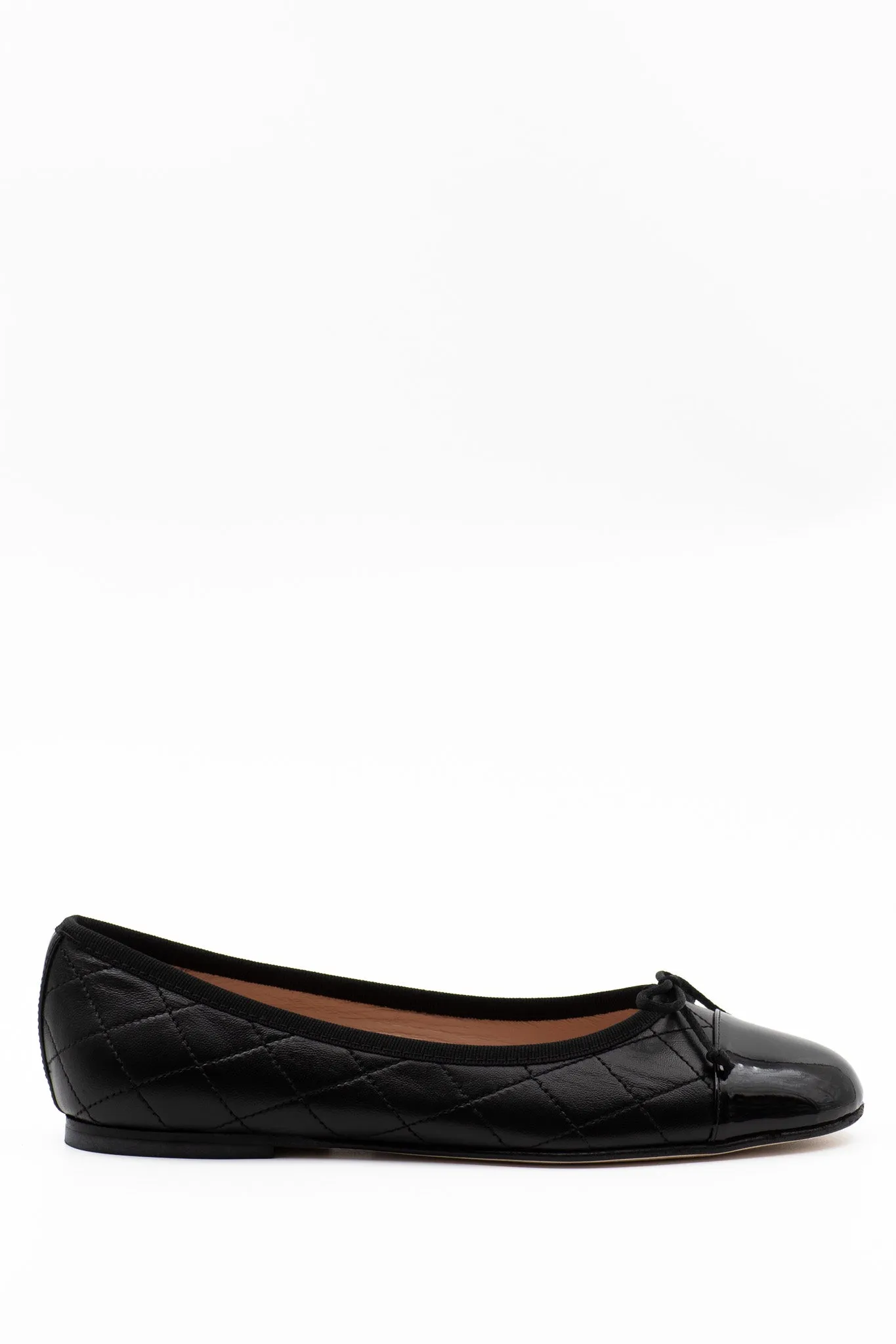 Quilted ballet flats in black leather