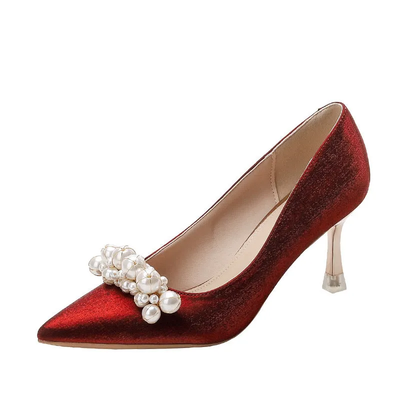 Rhinestone   Pearl Heels