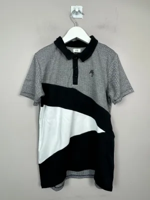 River Island Black White Polo 9-10y
