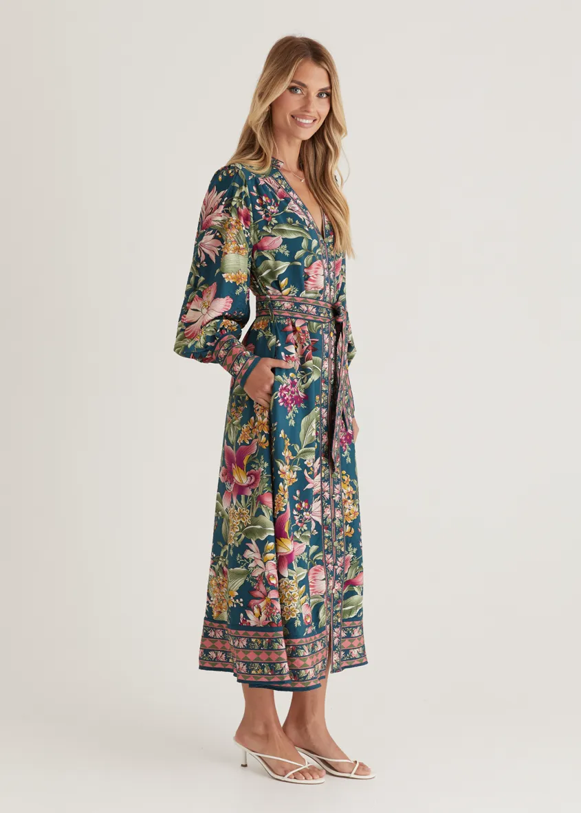 Royale Maxi Dress - Emerald Native