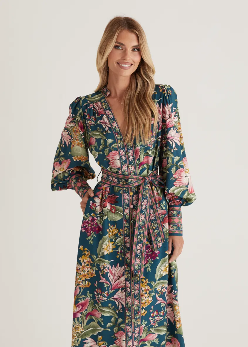 Royale Maxi Dress - Emerald Native