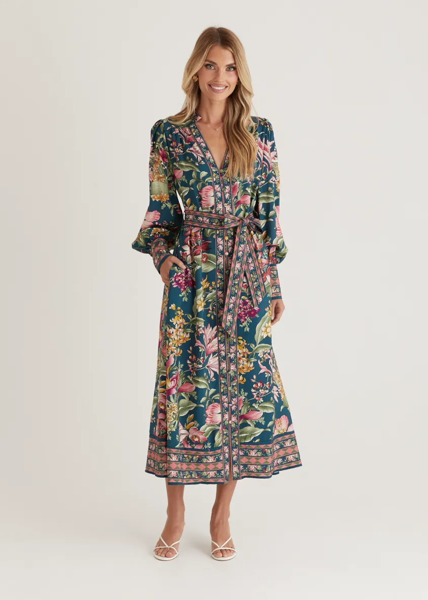 Royale Maxi Dress - Emerald Native
