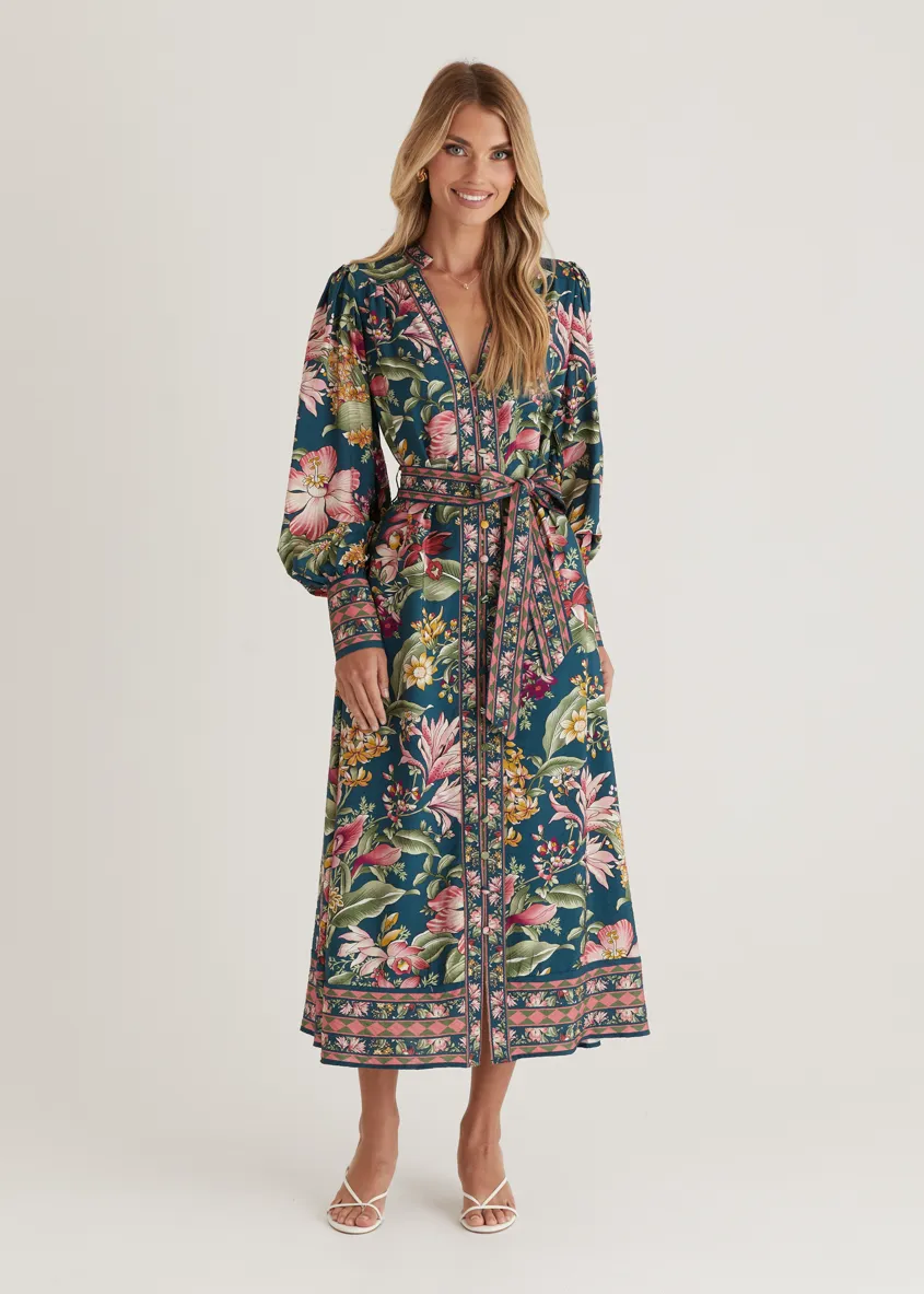 Royale Maxi Dress - Emerald Native