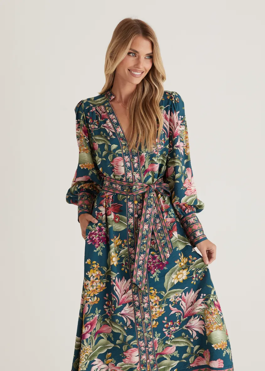 Royale Maxi Dress - Emerald Native