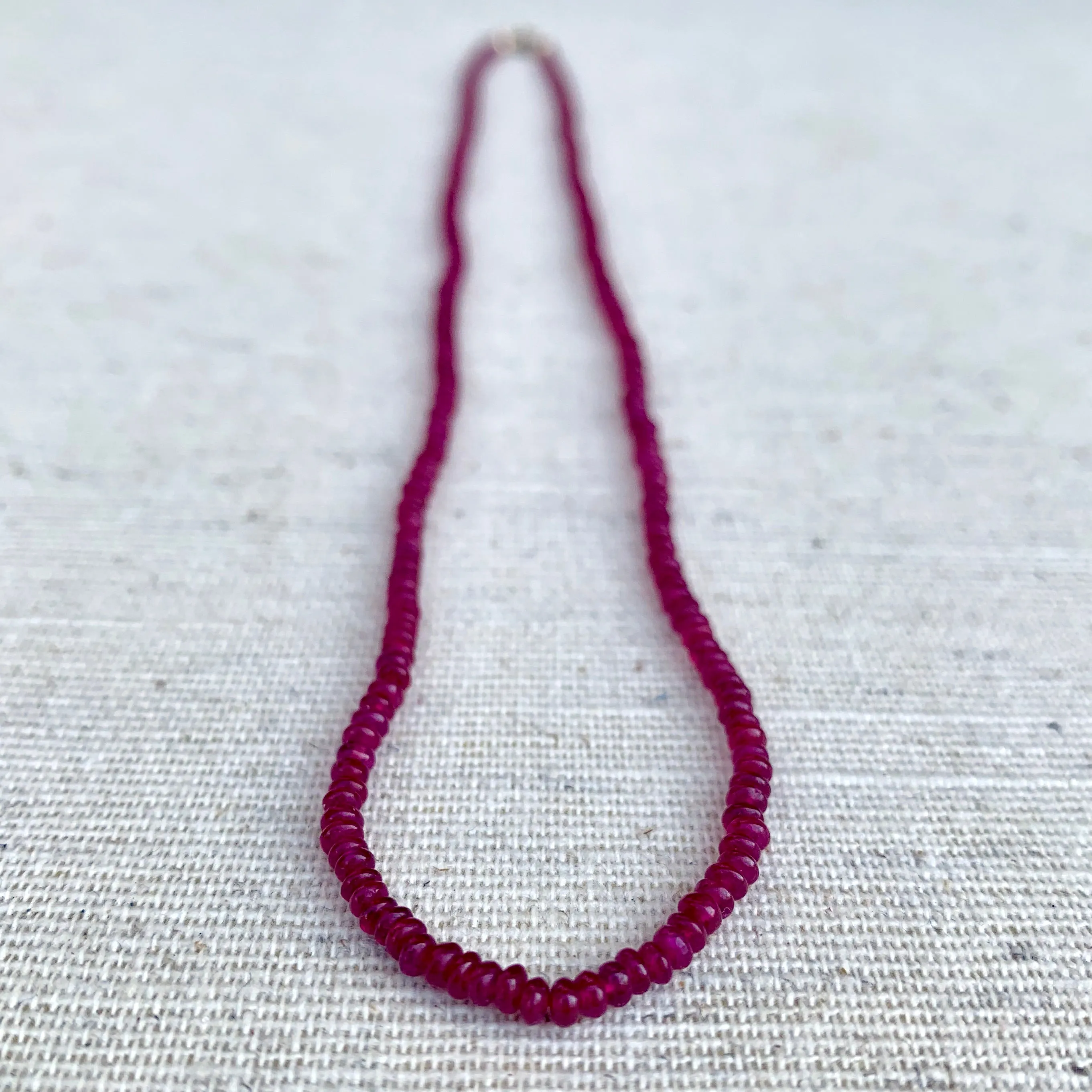 Ruby Tiny Smooth Bead Necklace