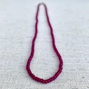 Ruby Tiny Smooth Bead Necklace