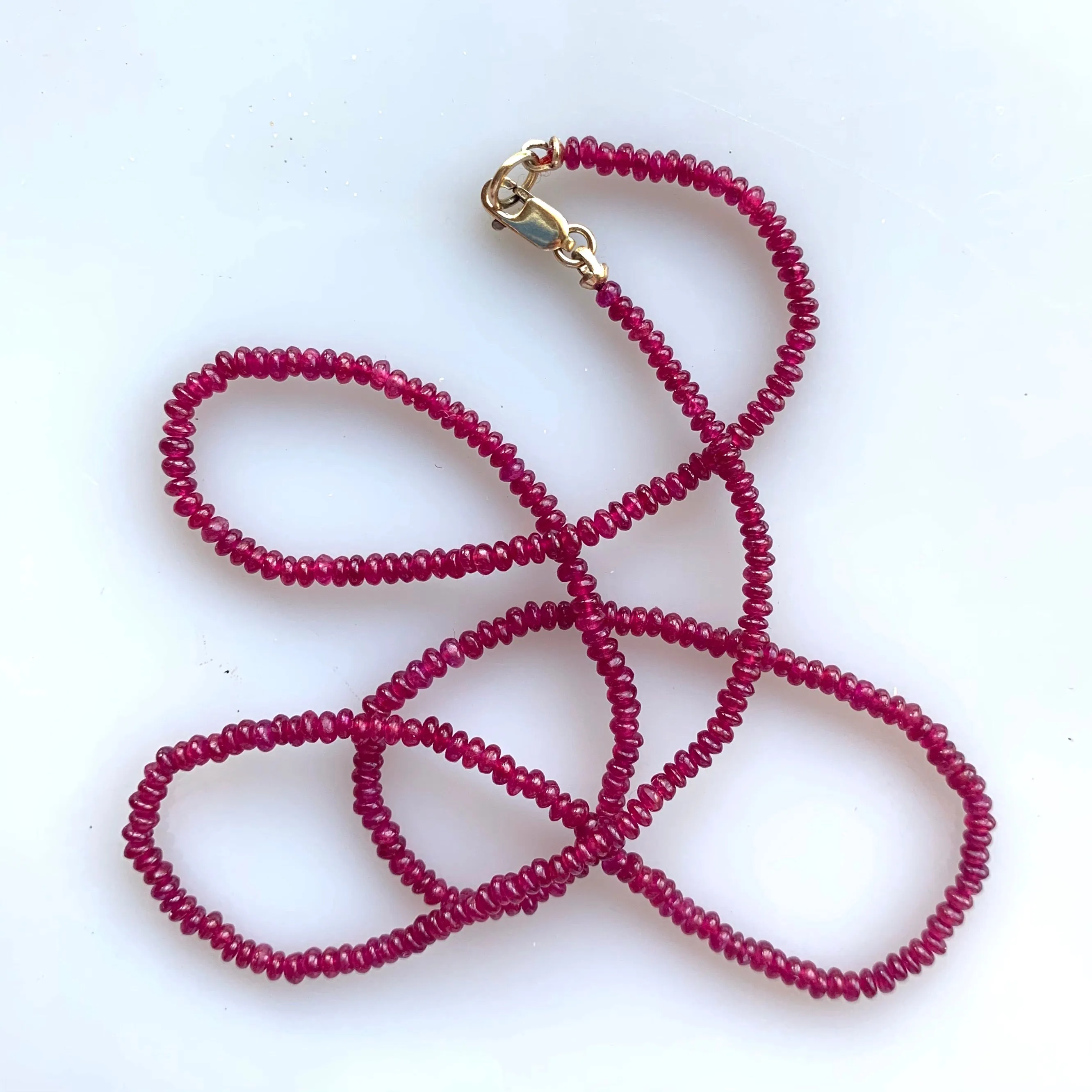 Ruby Tiny Smooth Bead Necklace