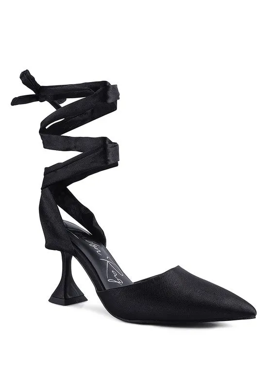 Satin Siren Tie Up Sandals