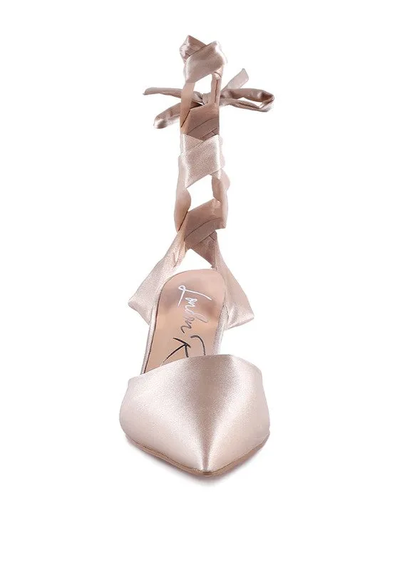 Satin Siren Tie Up Sandals