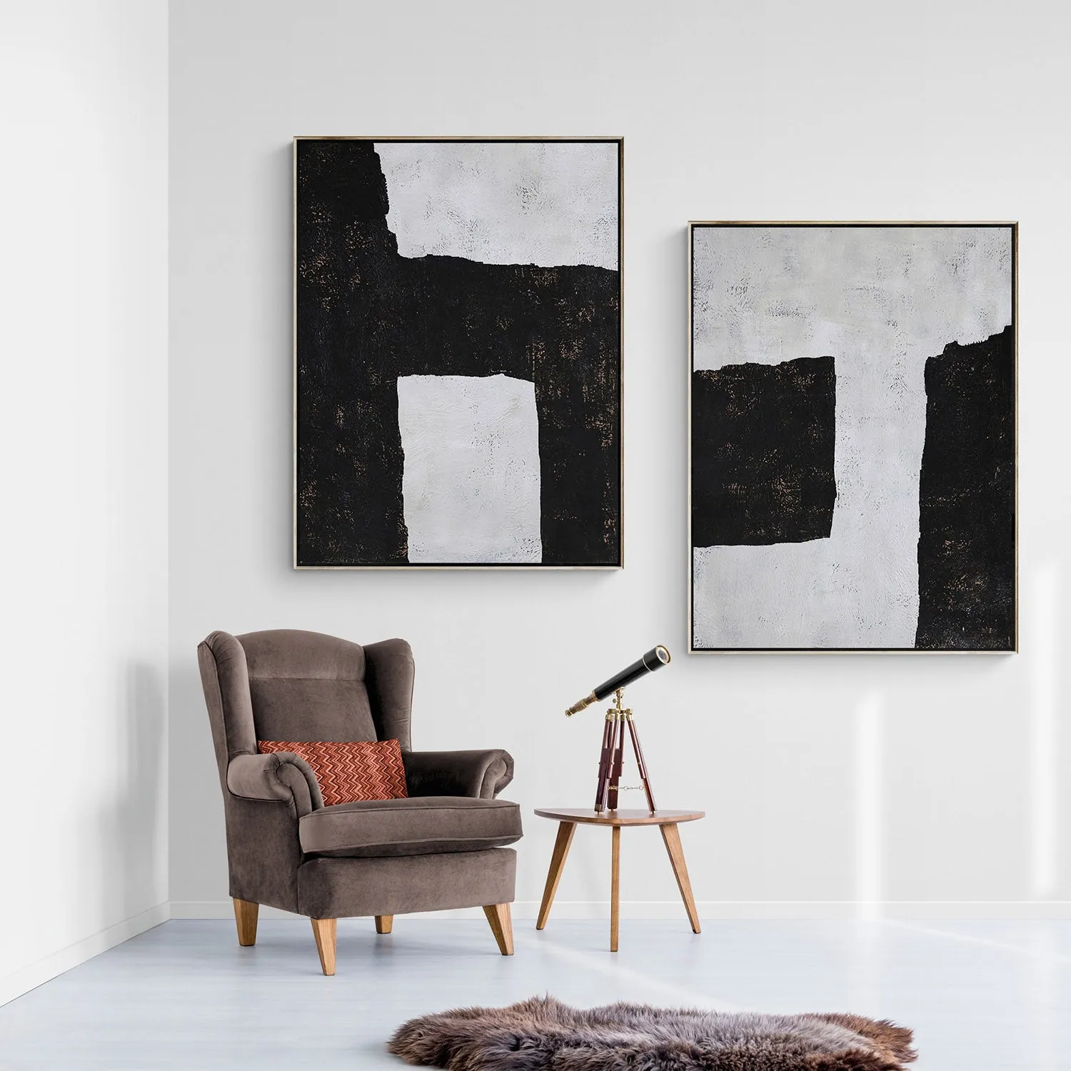 Set of 2 Minimal Geometric Art P14
