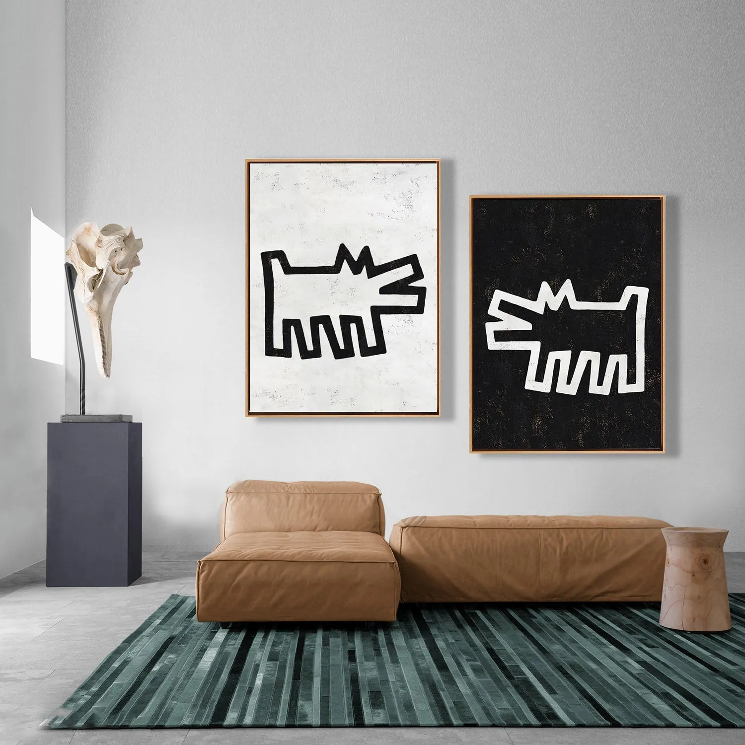 Set of 2 Minimal Painting Dancing Man P135