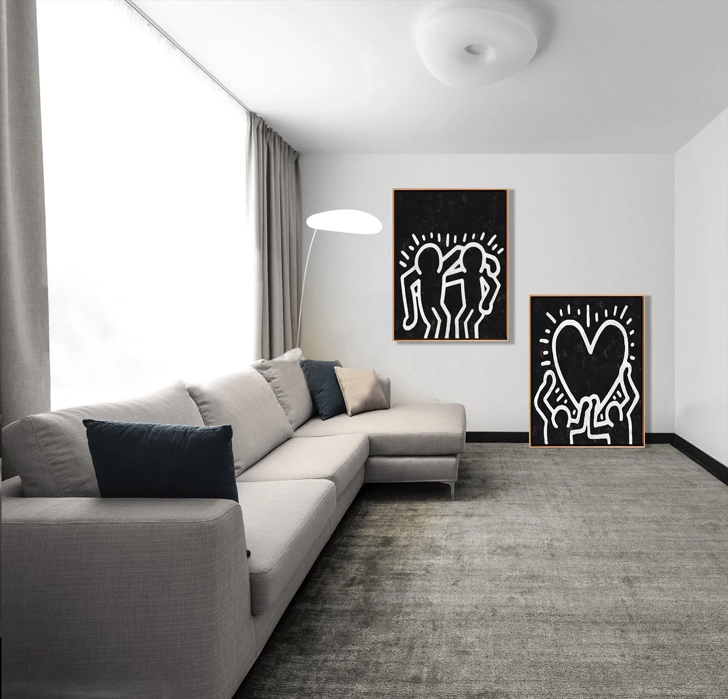 Set of 2 Minimal Painting Dancing Man P136