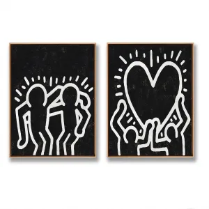Set of 2 Minimal Painting Dancing Man P136
