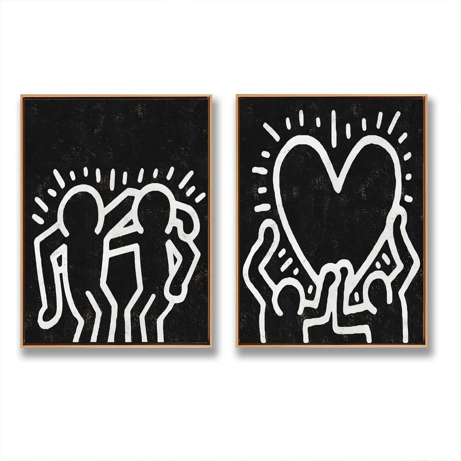 Set of 2 Minimal Painting Dancing Man P136