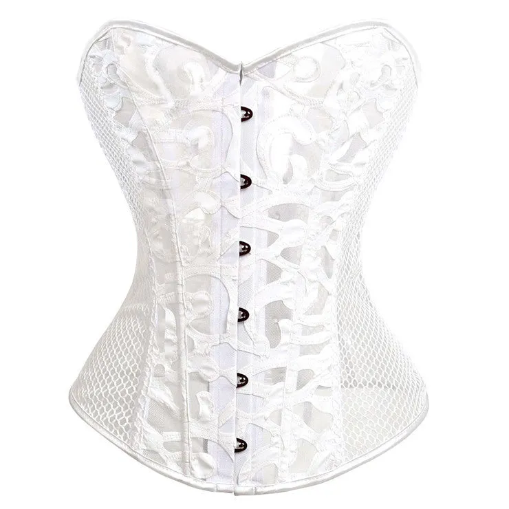 Sexy Steel Boned Corsets Women's Gothic Mesh Breathable Black Bustier Corset Body Shaper Waist Trainer Bustiers Corselet
