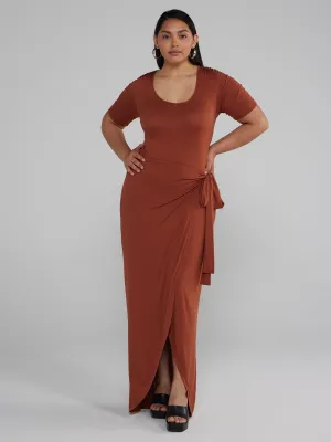 Side Tie Knit Wrap Dress