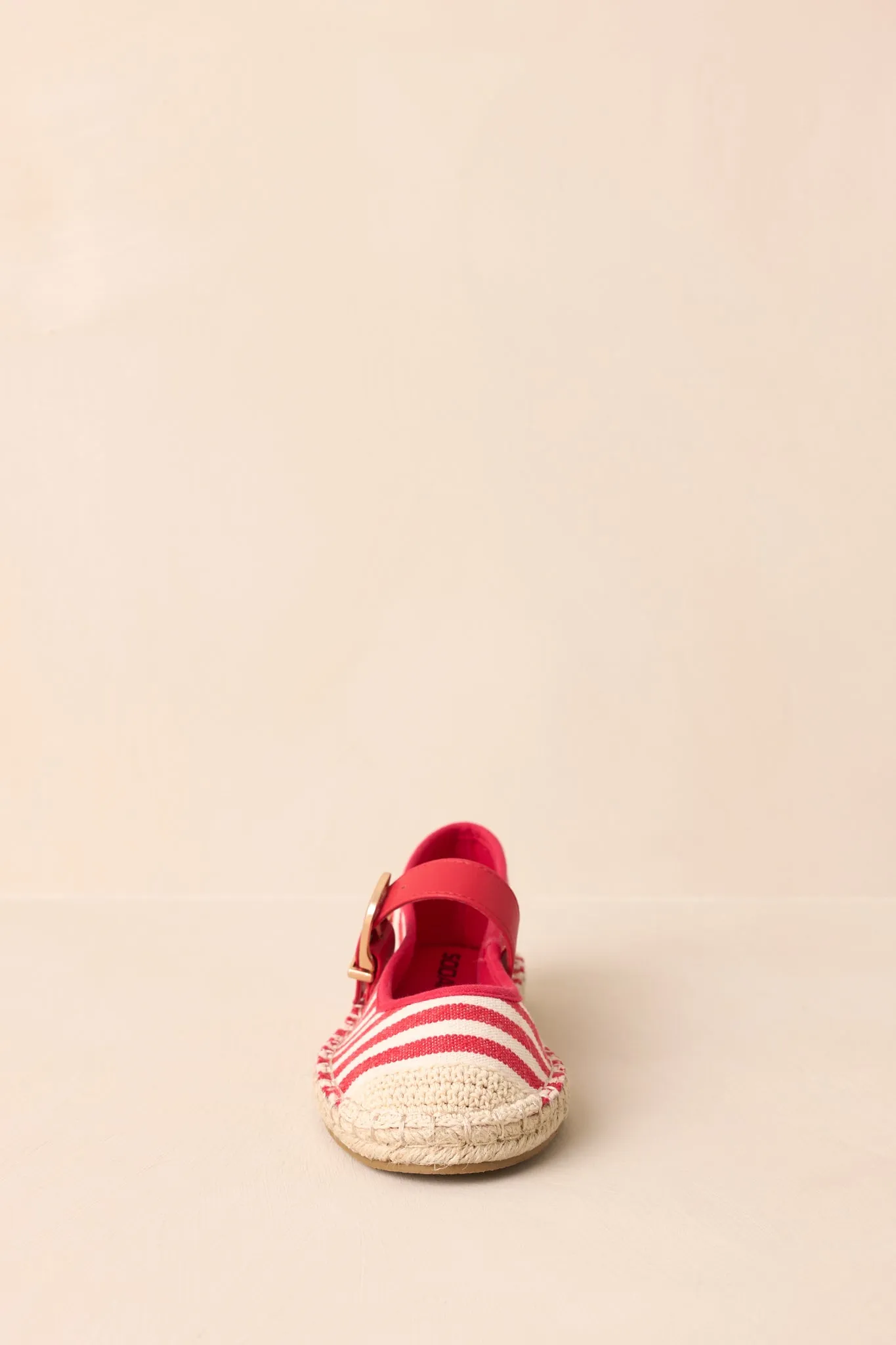 Slow Living Red Stripe Espadrille Mary Jane Flats