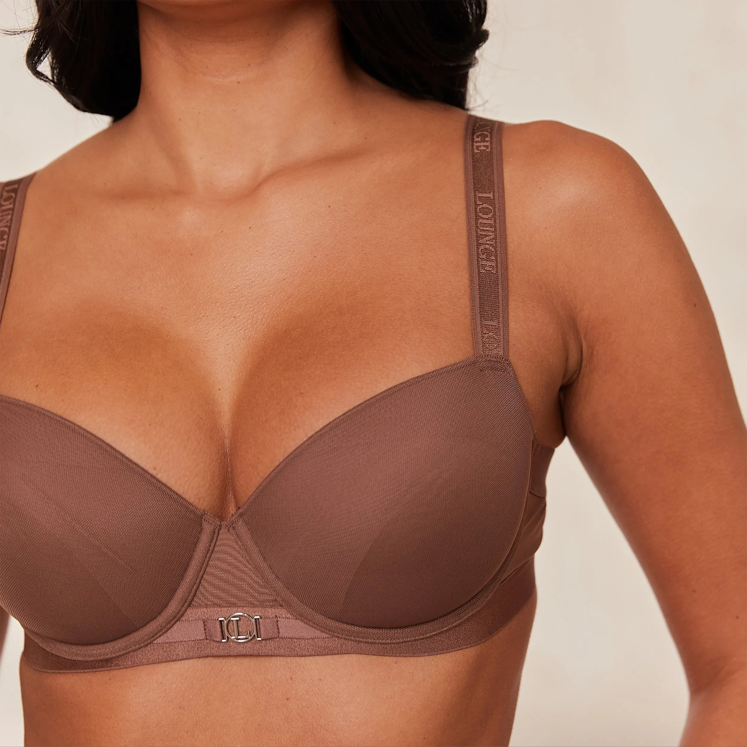 Smooth Mesh T-shirt Soutien-Gorge - Noisette