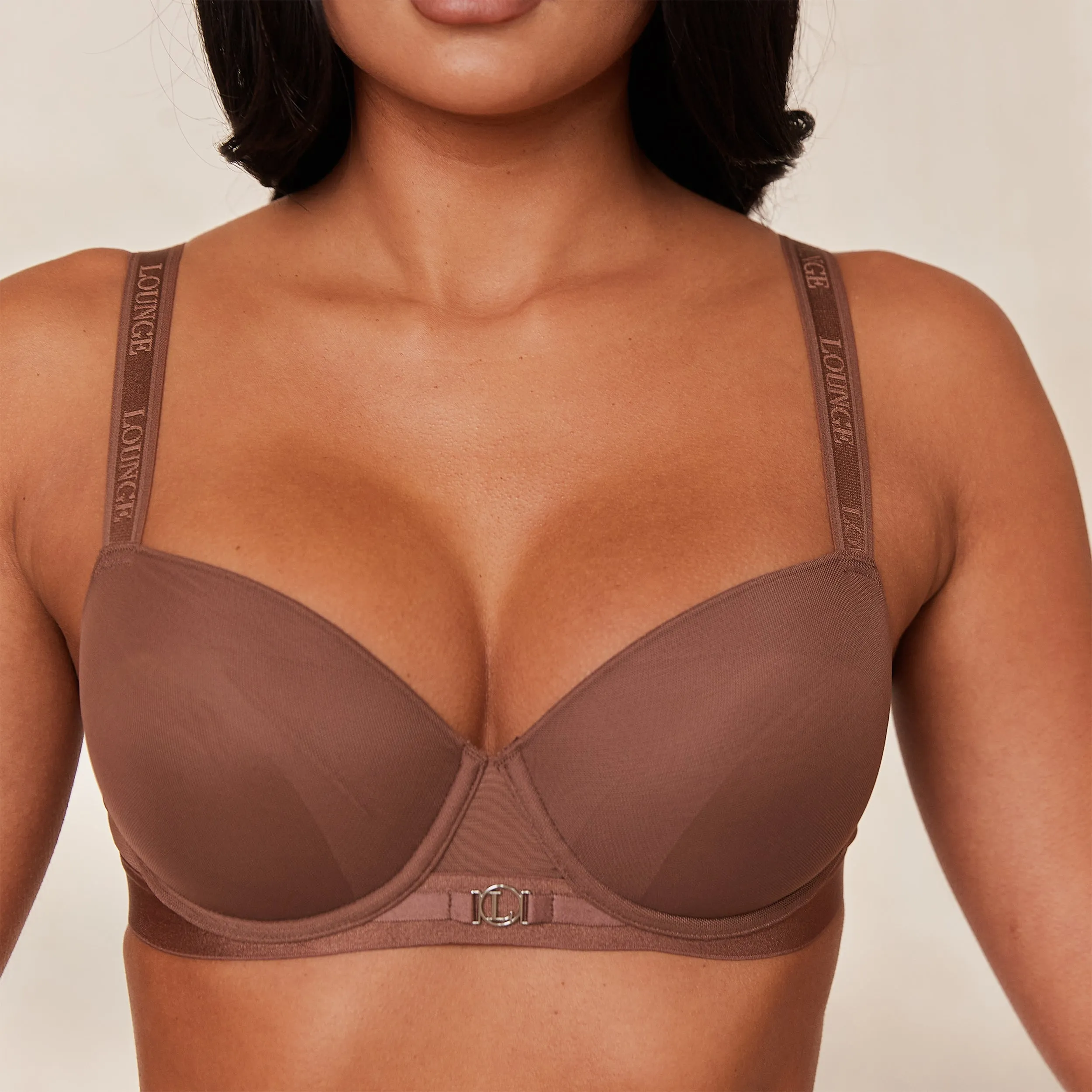 Smooth Mesh T-shirt Soutien-Gorge - Noisette
