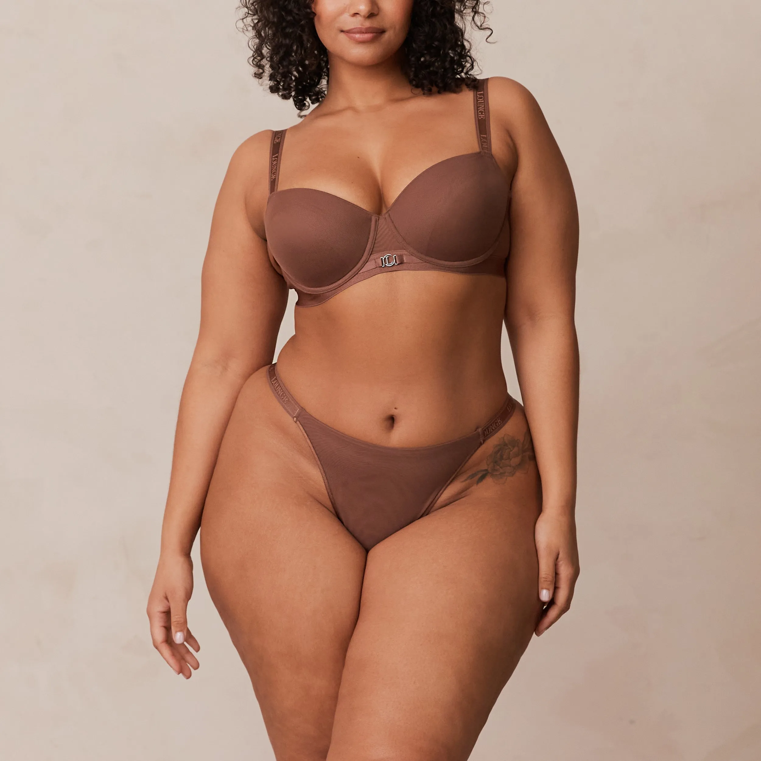 Smooth Mesh T-shirt Soutien-Gorge - Noisette