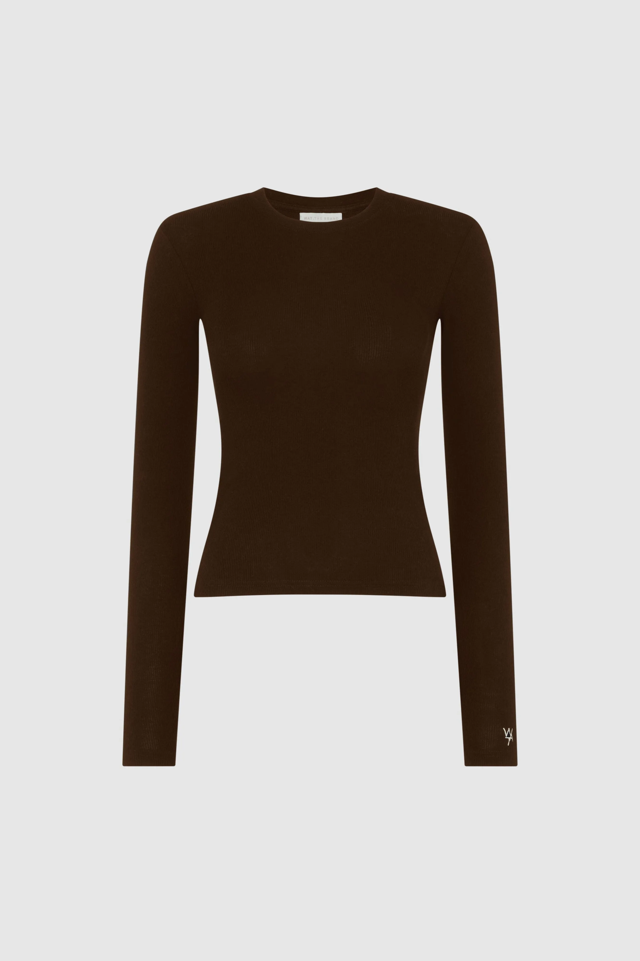SMOOTH SCULPT LONG SLEEVE TOP - ESPRESSO