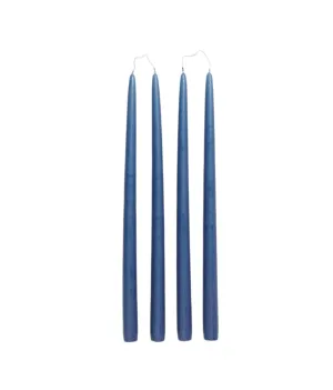 Smooth Tapered Candles - Baja Blue