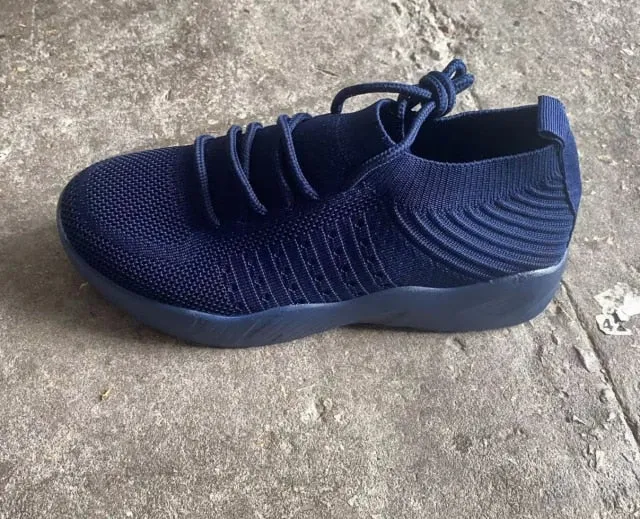 Sneakers Breathable Knitted Casual Women Socks Shoes Lace up Ladies Flats Female Spring Vulcanized Running Shoes