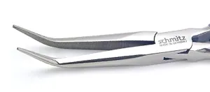 Snipe nose pliers 8'' bent, very long and strong, smooth jaws - With double leaf springs 4913HS22