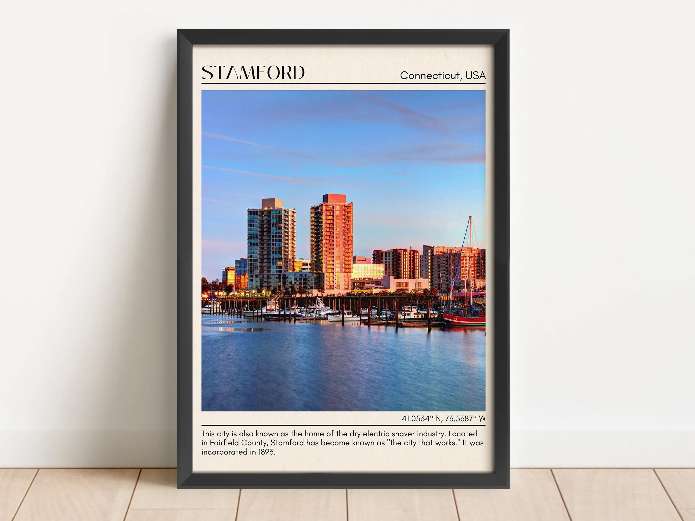 Stamford Minimal Wall Art, Connecticut, USA