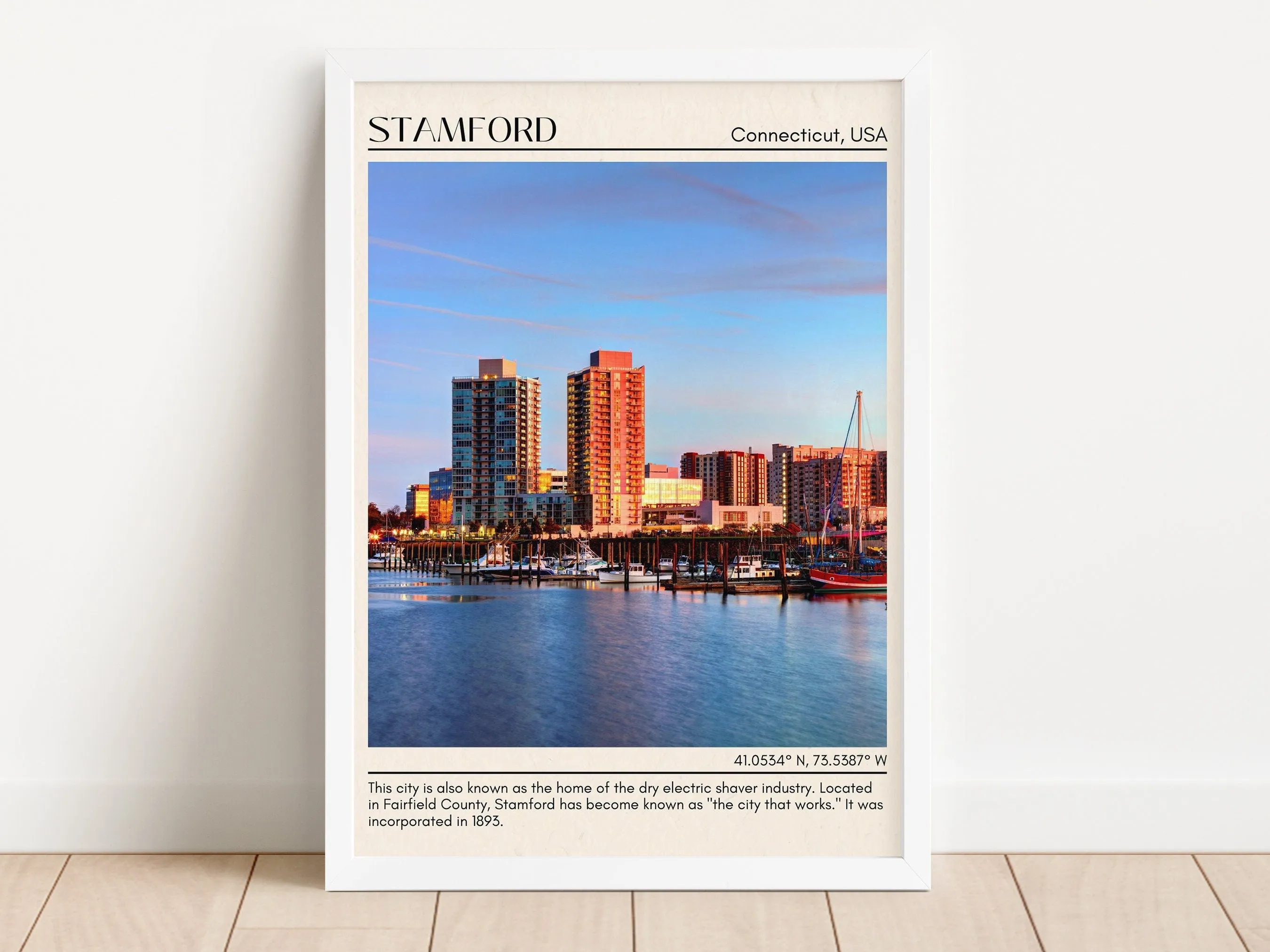Stamford Minimal Wall Art, Connecticut, USA