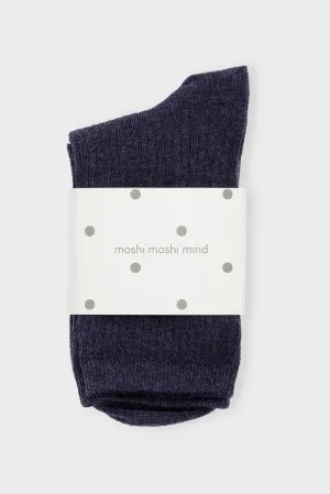 Story Rib Socks - Blue