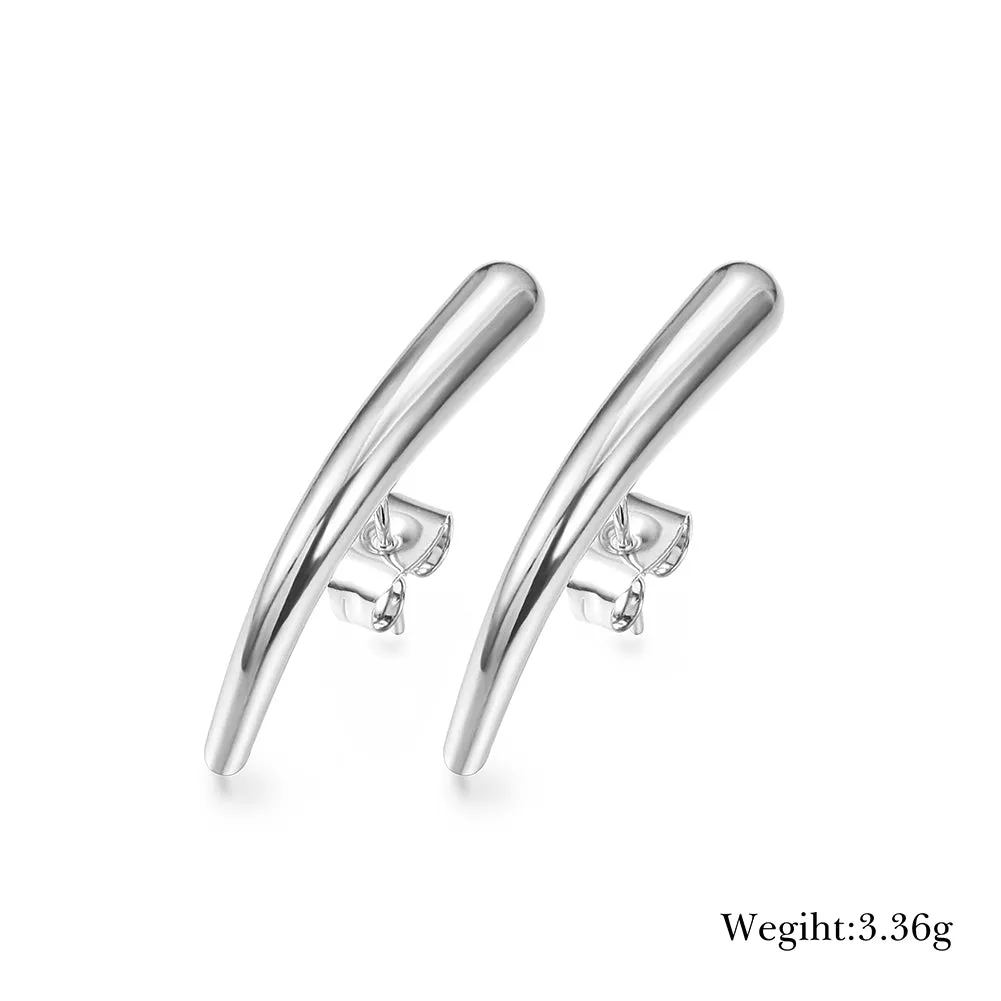 Strip smooth earrings-SCE337ST