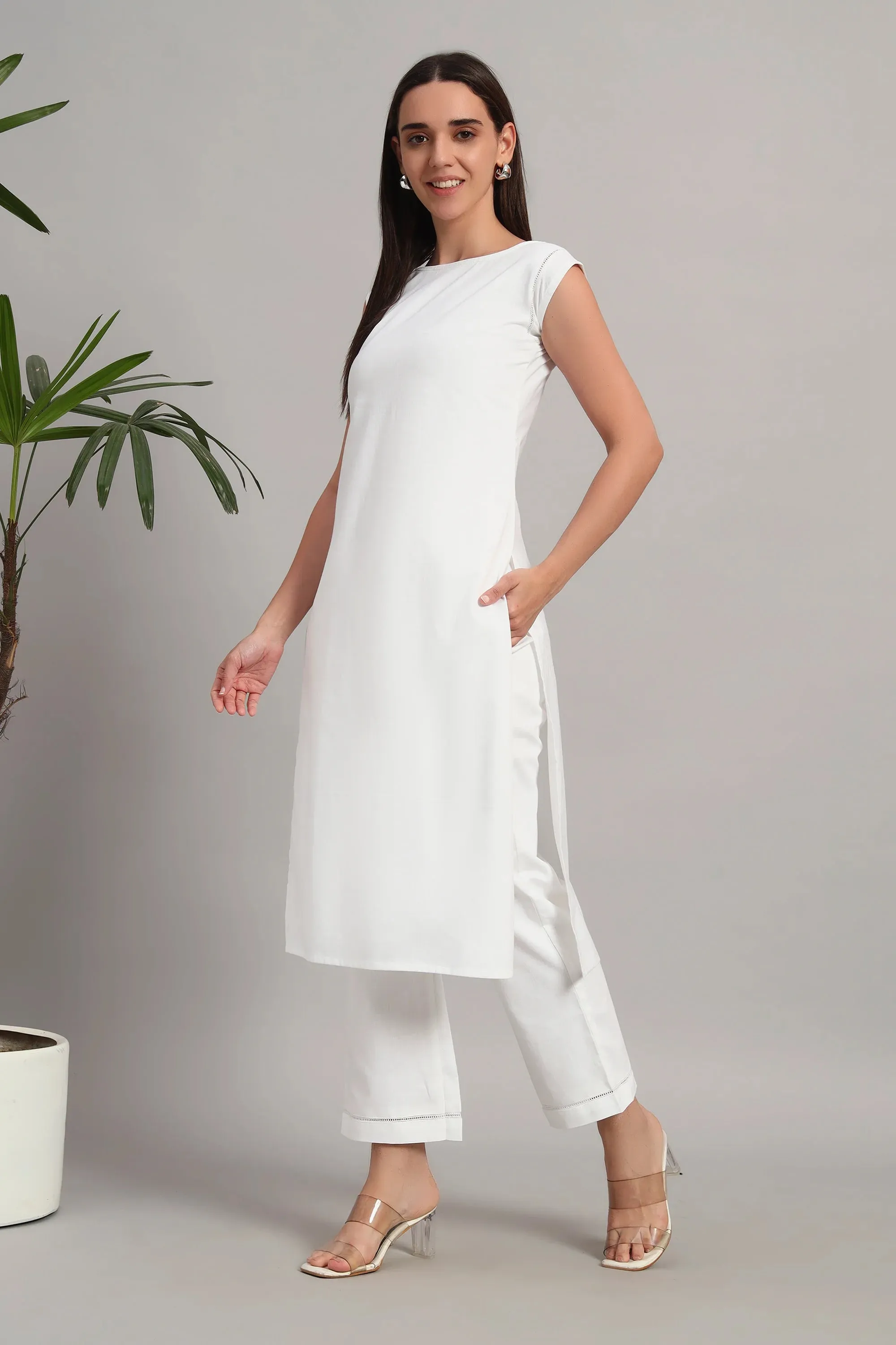 Subah Se Shaam Kurta Set, White