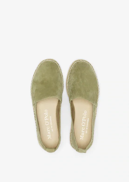 Suede Espadrilles Khaki